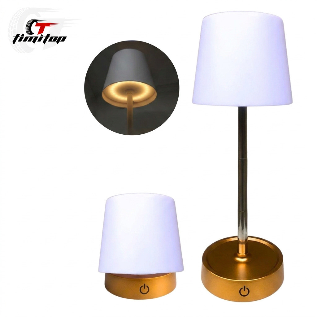 Rechargeable Touch Lampshade Retractable Steel Lamp with Adjustable Warm White Led Light-USB