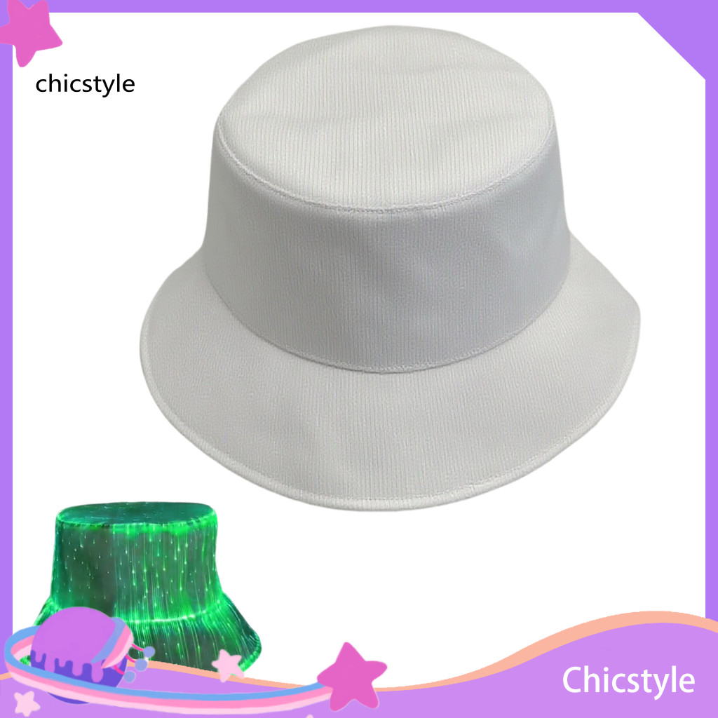 Festival Light-up Headwear Neon Rave Accessory Led Fisherman Hat Glow Bucket Cap Usb Rechargeable 7 Colors Light Up Edm