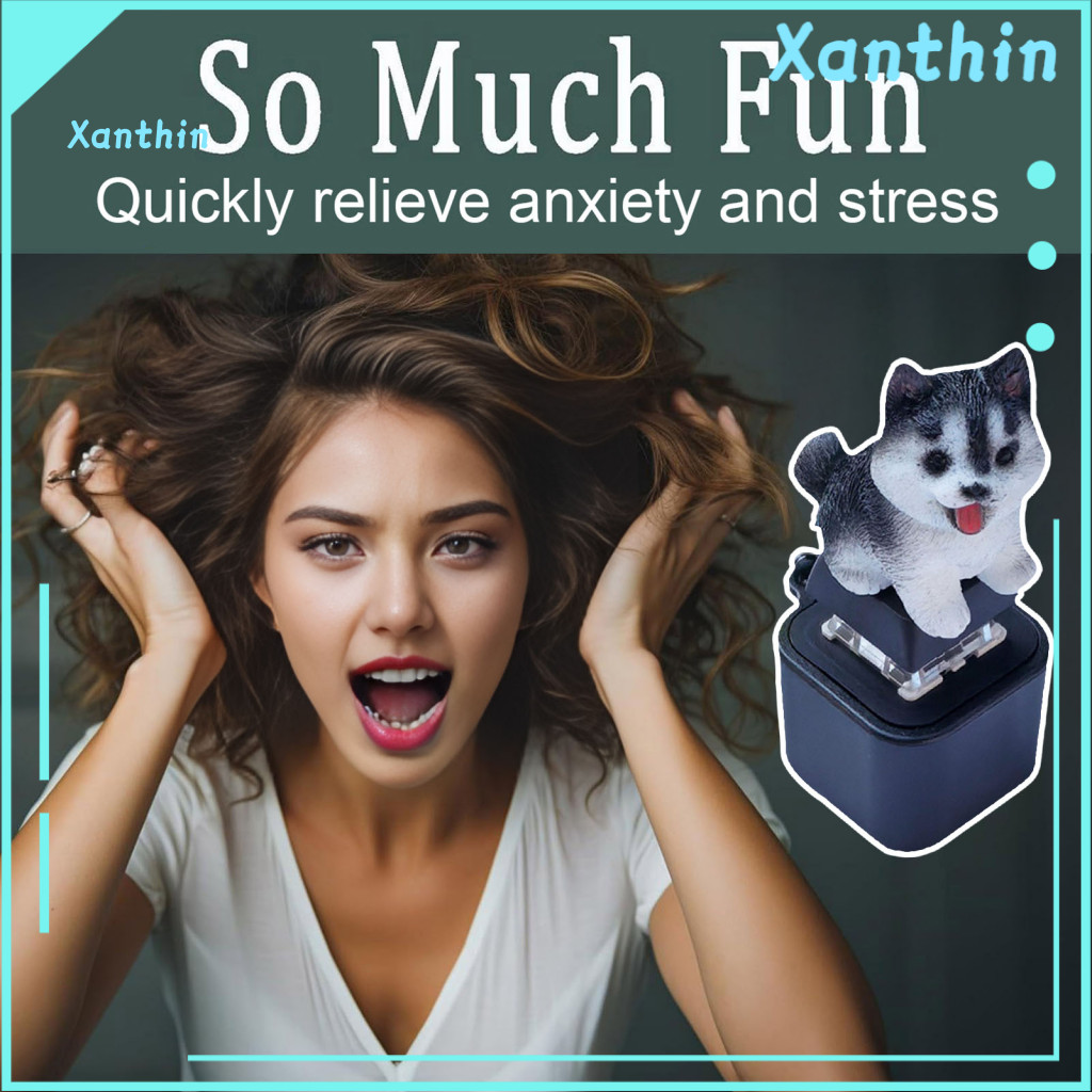 Dog-shaped Keyboard Keychain Fidget Toy Dog with Sound and Led Light – Rechargeable Stress Relief Anxiety Decompressio