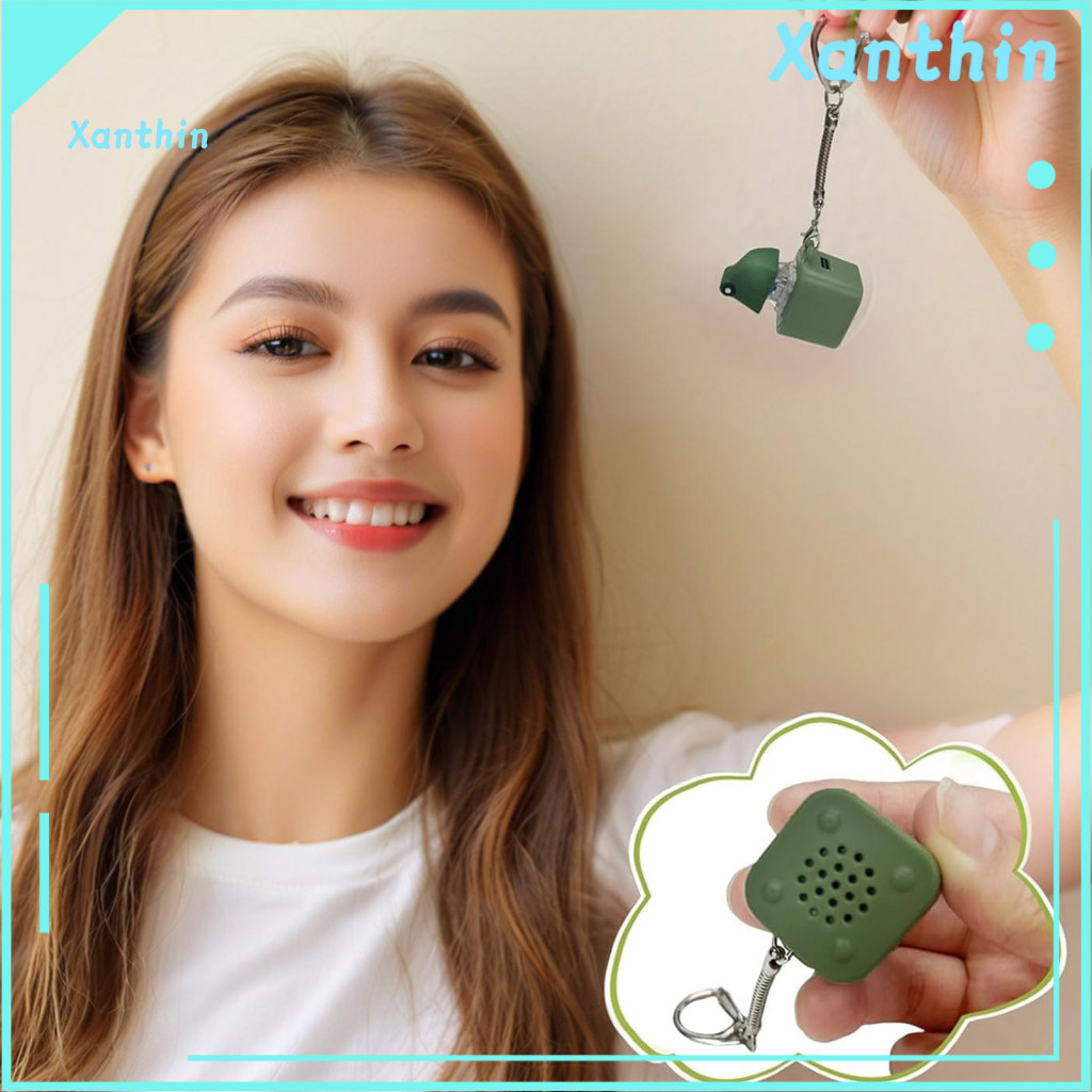 Cute Frog-shaped Fidget Toy Frog Croaking Keychain with Colorful Led Lights Rechargeable Stress Relief Sensory for Anxie
