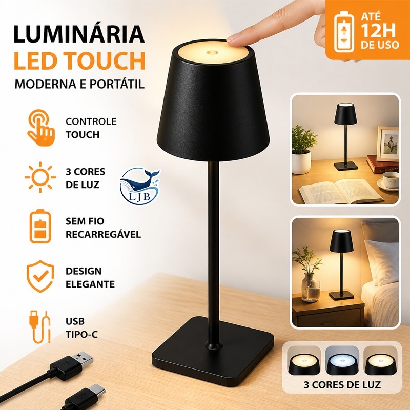 Rechargeable Wireless Dimmable Led Table Lamp Touch Cold/Warm Light USB Charging T133
