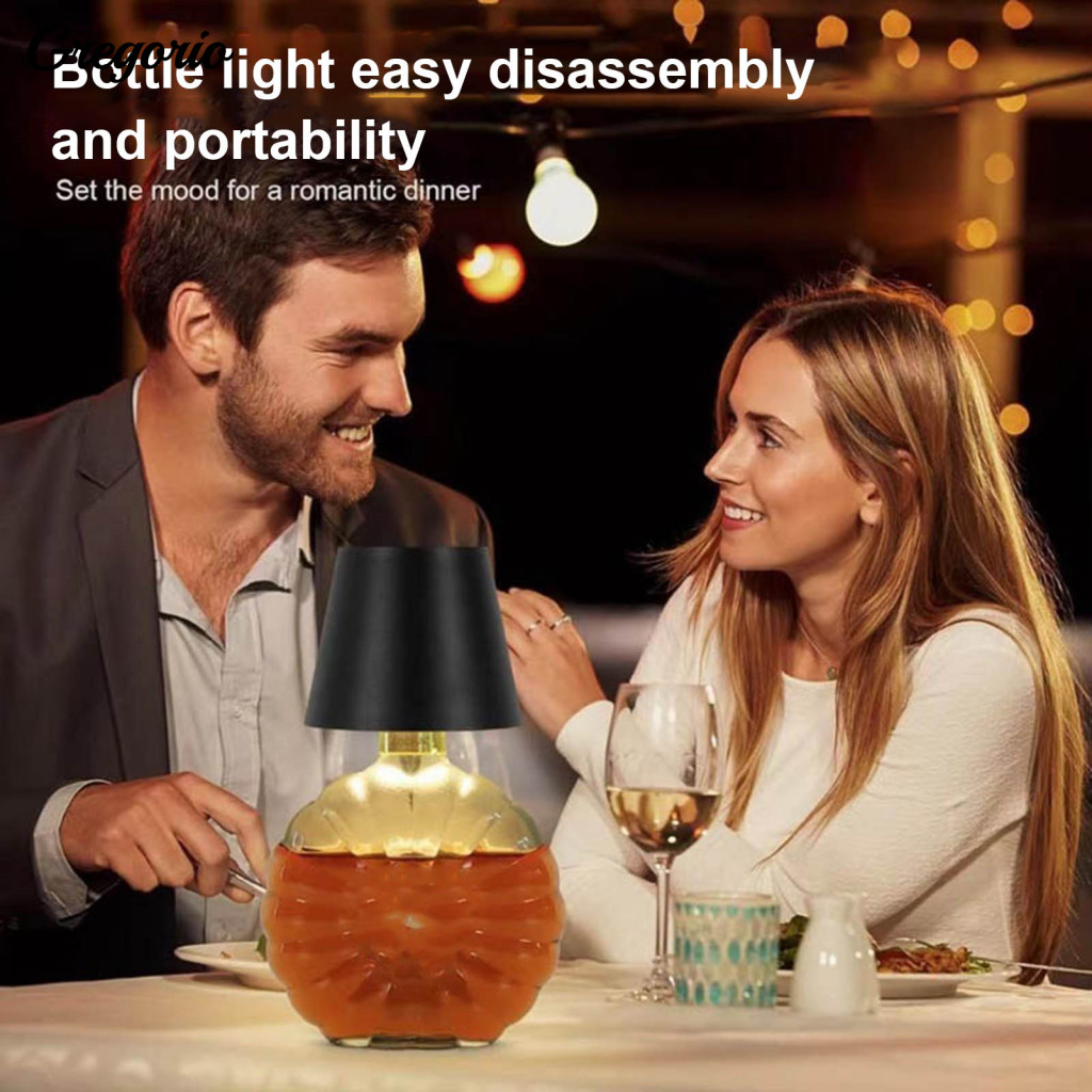 Stylish Wine Bottle Lamp Wireless Usb Rechargeable Dimmable Touch Control Led Light Soft Glow Flicker-free Night for Hom