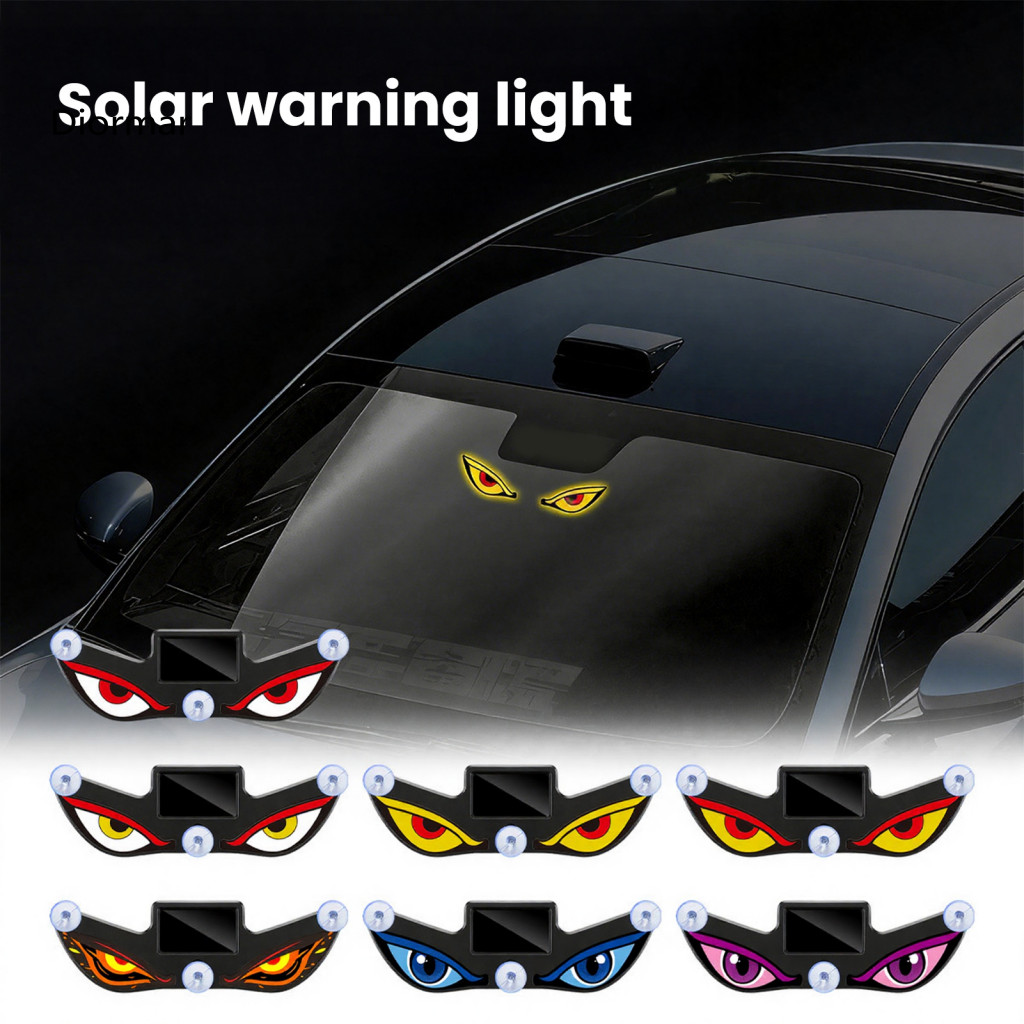 Personalized Car Mods Devil Eye Led Accessories Warning Light with Eyes Solar Type-c Rechargeable Vibration Sensor Multi