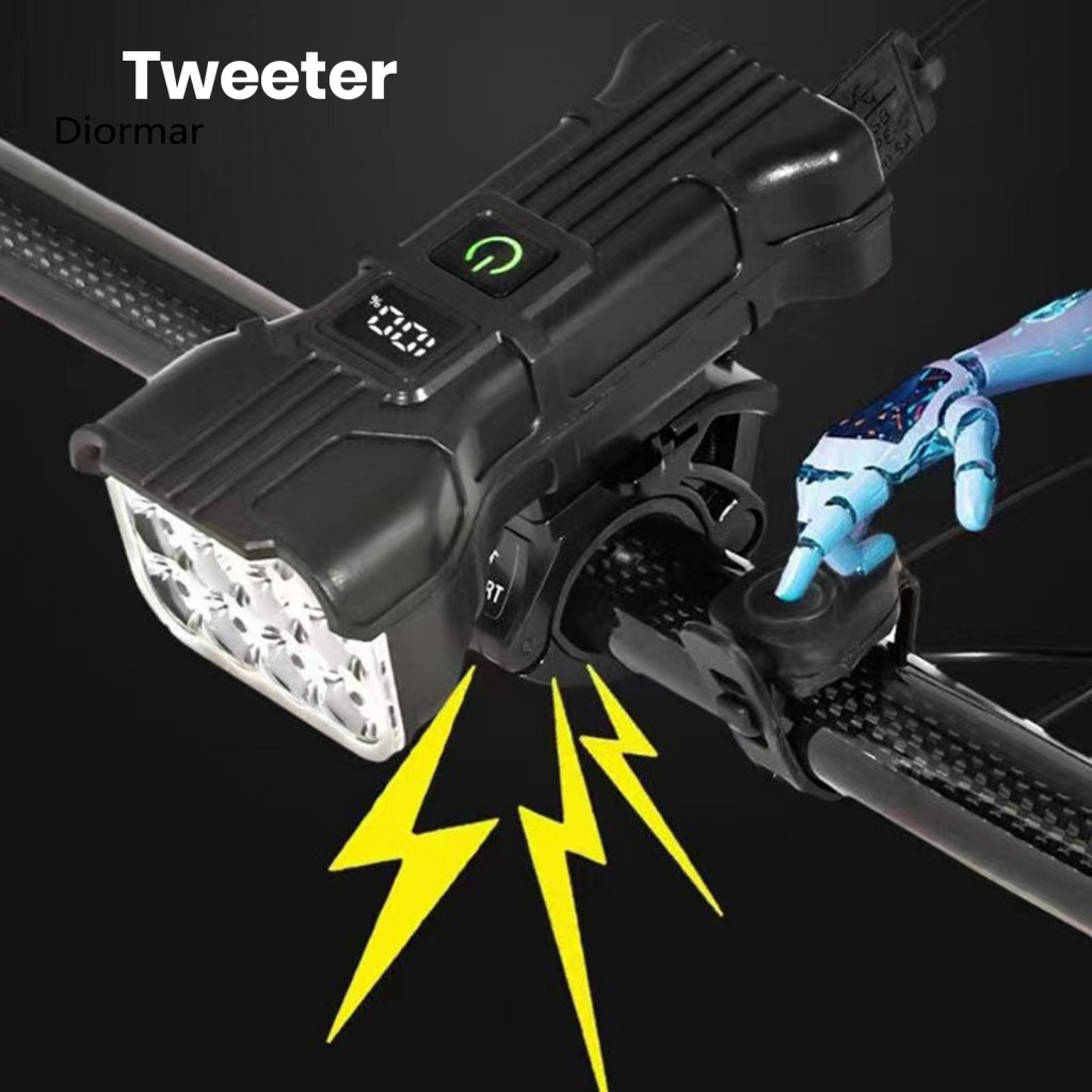 Waterproof Bicycle Light Rechargeable with Horn Super Bright 5 Modes Front Rear Bike Lamp High Lumen Safety Led for Nigh