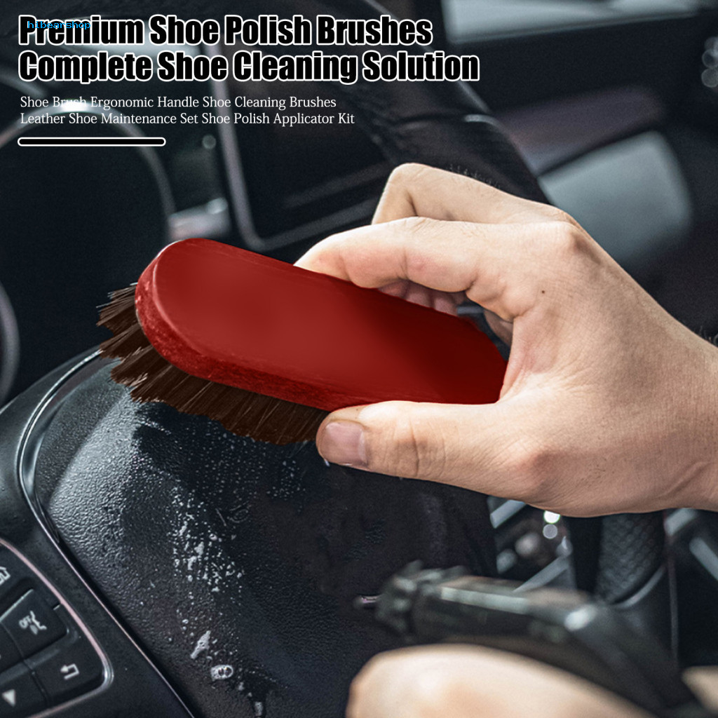 Leather Shoe Care Set Essentials Pack Premium Cleaning Kit with Ergonomic Handle Maintenance for Easy Polish Application