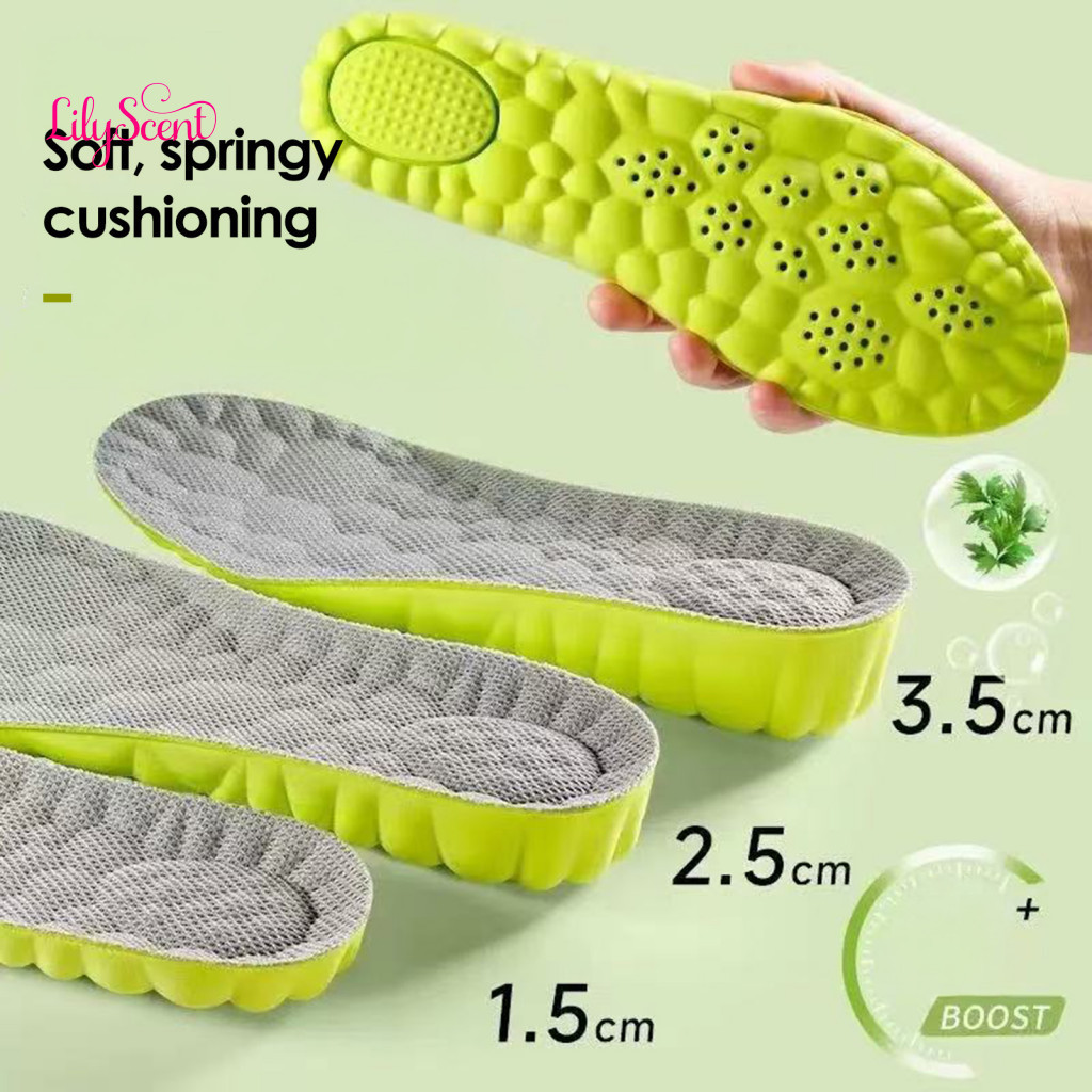 Odor Control Insoles Breathable 1 Pair Anti-odor Height Increasing for Sports Shoes Ergonomic Arch Support Shoe Inserts