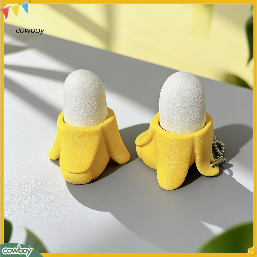 3d Printed Banana Fidget Toy – Cute Peeled Stress Relief Keychain Mini Portable Desktop Decoration for Backpack Office