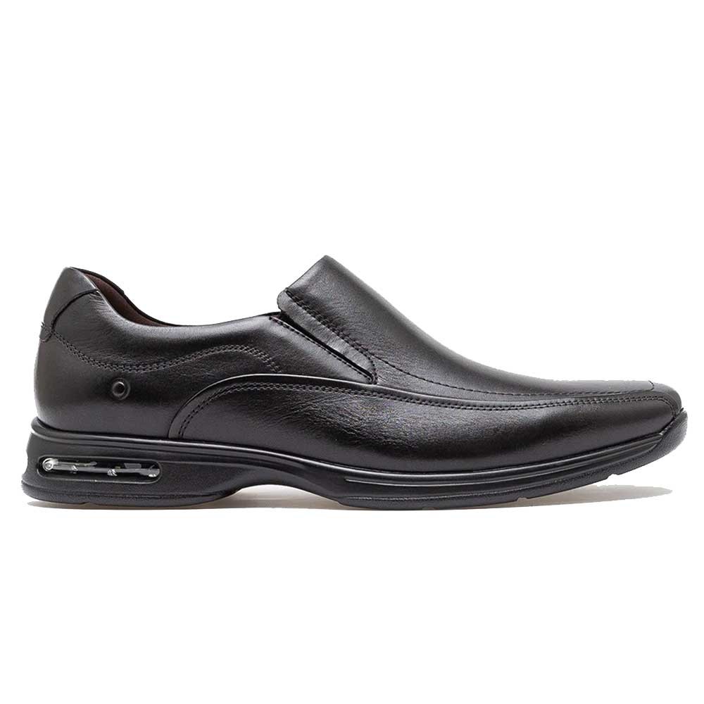 Sapato Social Masculino Couro Smart Comfort Air Spot Preto Democrata 448027-003
