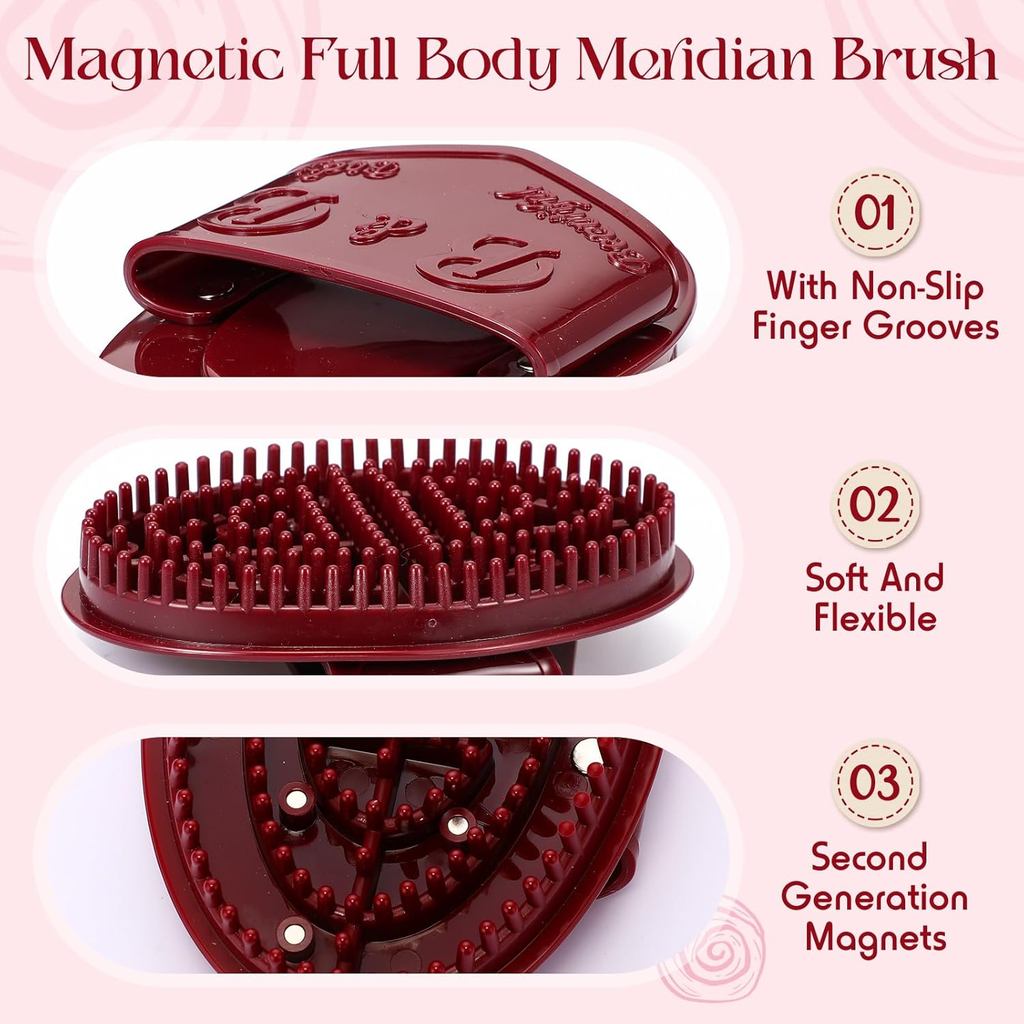2 Pcs Meridian Massage Brush Magnetic Full Body Meridian Brush Beauty Salon Massage Tools for Full Body SPA Massager Rel