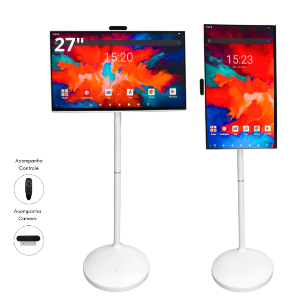 Monitor Touchscreen 27” FullHD Antirreflexo WiFi Bluetooth All in One Comando de Voz IA Webcam