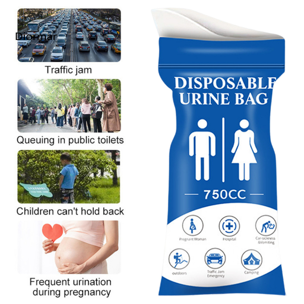 Portable Urine Bag Leak-proof Urinal 4pcs 750cc Disposable Bags Leakproof Emergency Travel Car Camping Pee Pouch for Men