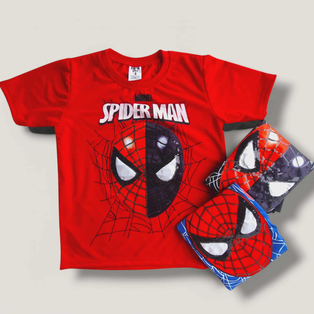 Camiseta Infantil  LED a prova de agua. personagens aranha tamanhos 4,6 e 8