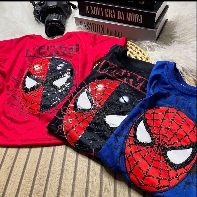 Camiseta Led infantil menino personagens (prova de água) hulk homem aranha Patrulha Mário bross