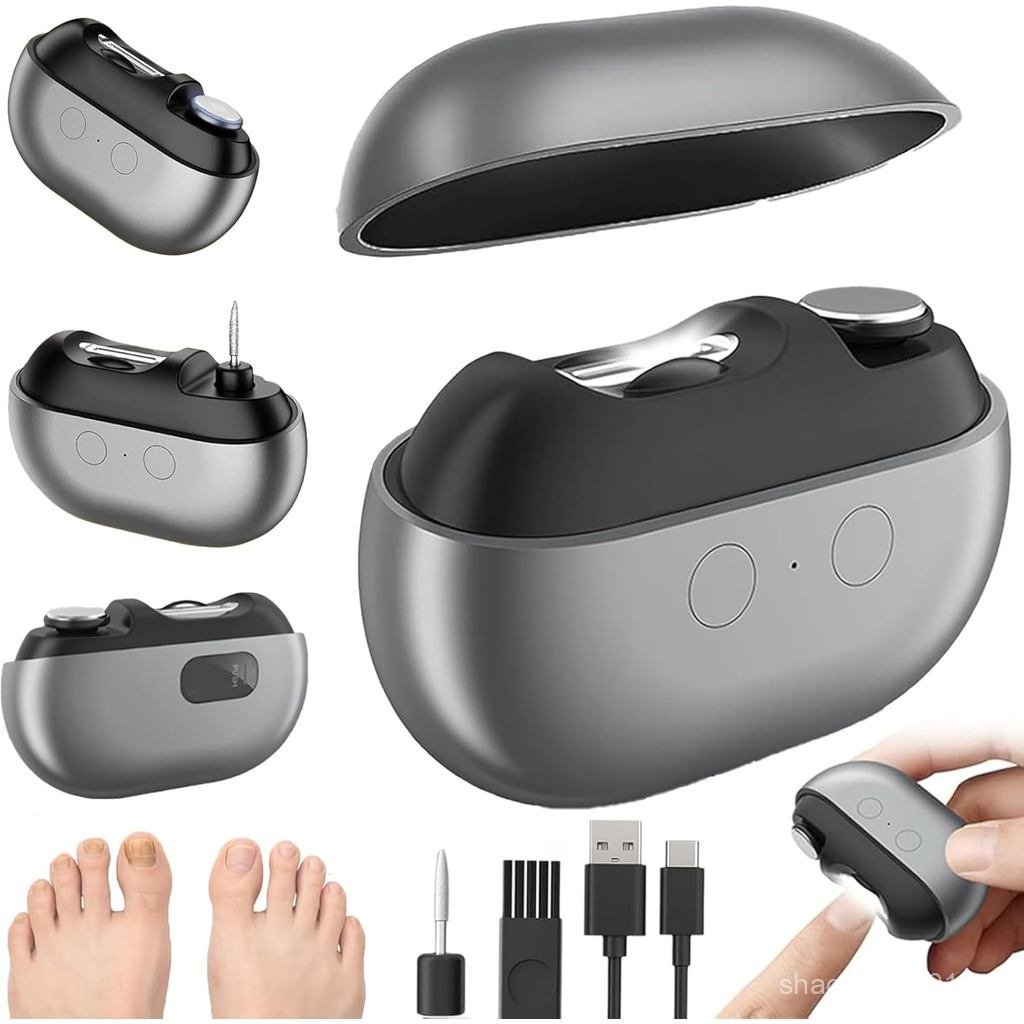 Electric Nail Clippers Hands and Feet with LED Light for Precision Cutting Silent Design for Hands and Feet 3 in 1 with