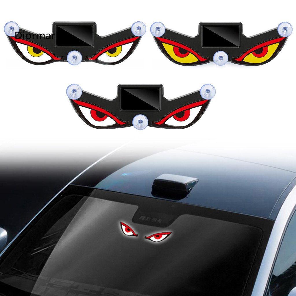Vehicle Atmosphere Lights Usb-c Rechargeable 3pcs Solar Led Car Decorative with Dynamic Eye Design Vibration Sensor Suct