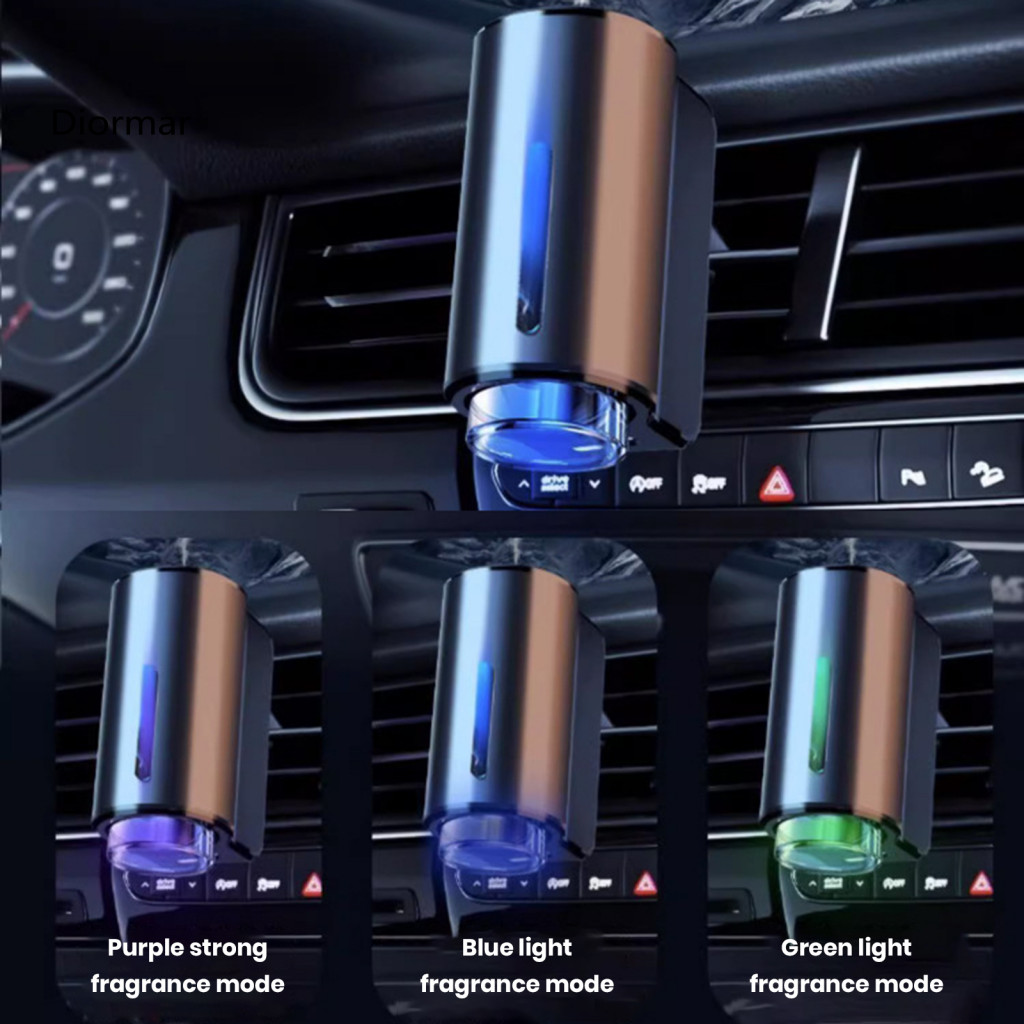 Rechargeable Car Fragrance Dispenser Air Freshener with 3 Adjustable Modes – Easy Install Vent Diffuser Ultrasonic Aro