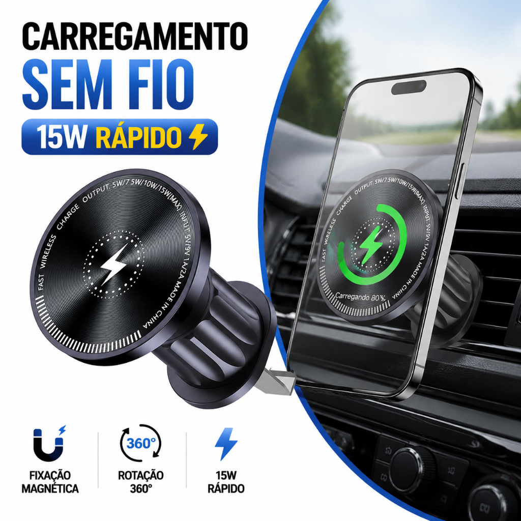 2-in-1 Rechargeable Car Phone Holder - 360 Rotation Adjustment°