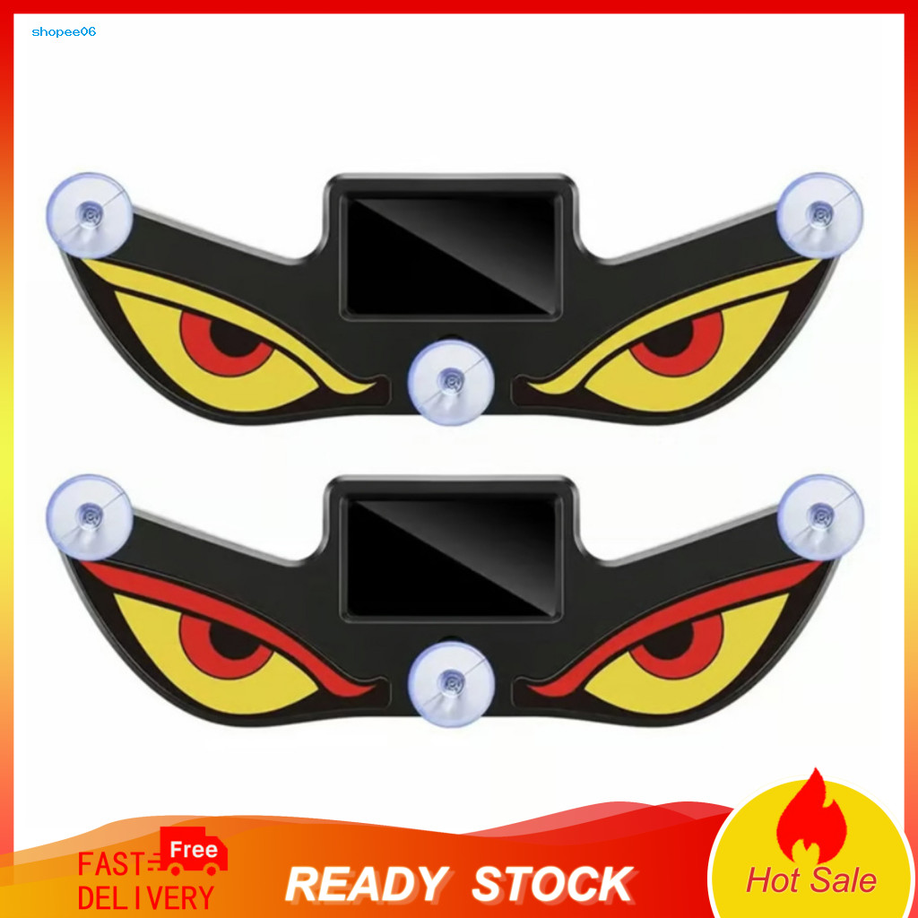 Car Led Light Night Driving Lights Devil Eyes Solar Powered with Vibration Sensor Usb-c Rechargeable Dynamic Windshield