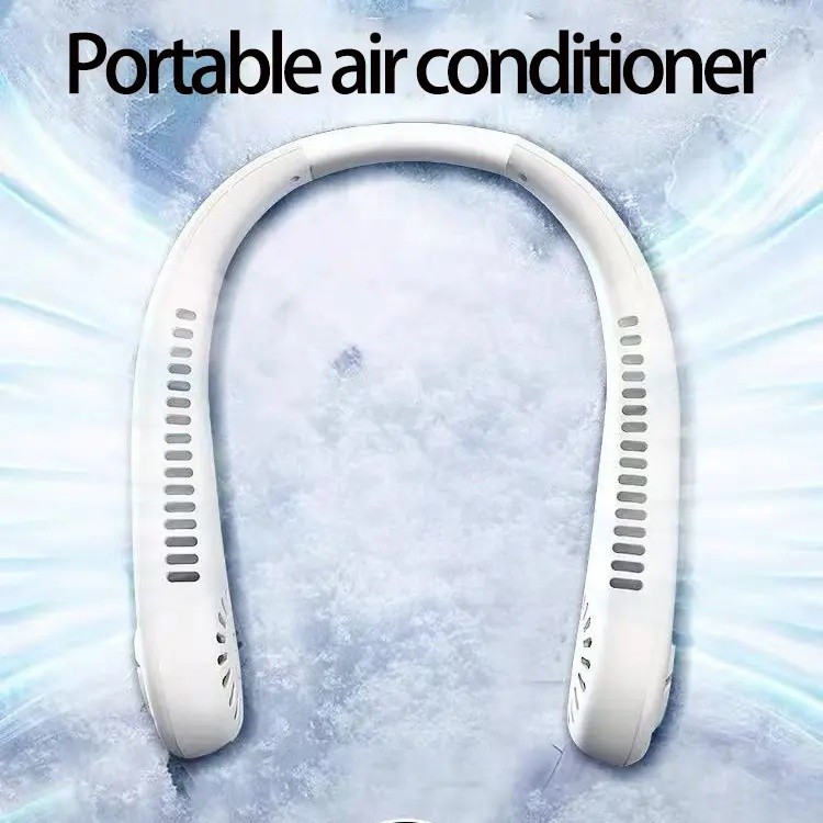 PQRQP Hands-Free Car Neck Fan - Bladeless Rechargeable Home & Household Appliance with 8-Hour Battery Life, Cools Face N