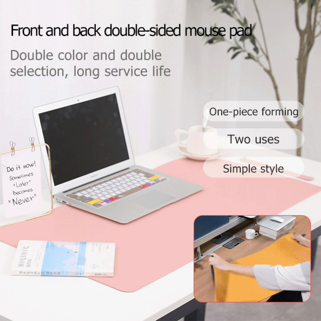 [Conforto e Estilo] Large Desk Mat for Office and Gaming Desk Mat/PU Leather/Mouse Pad