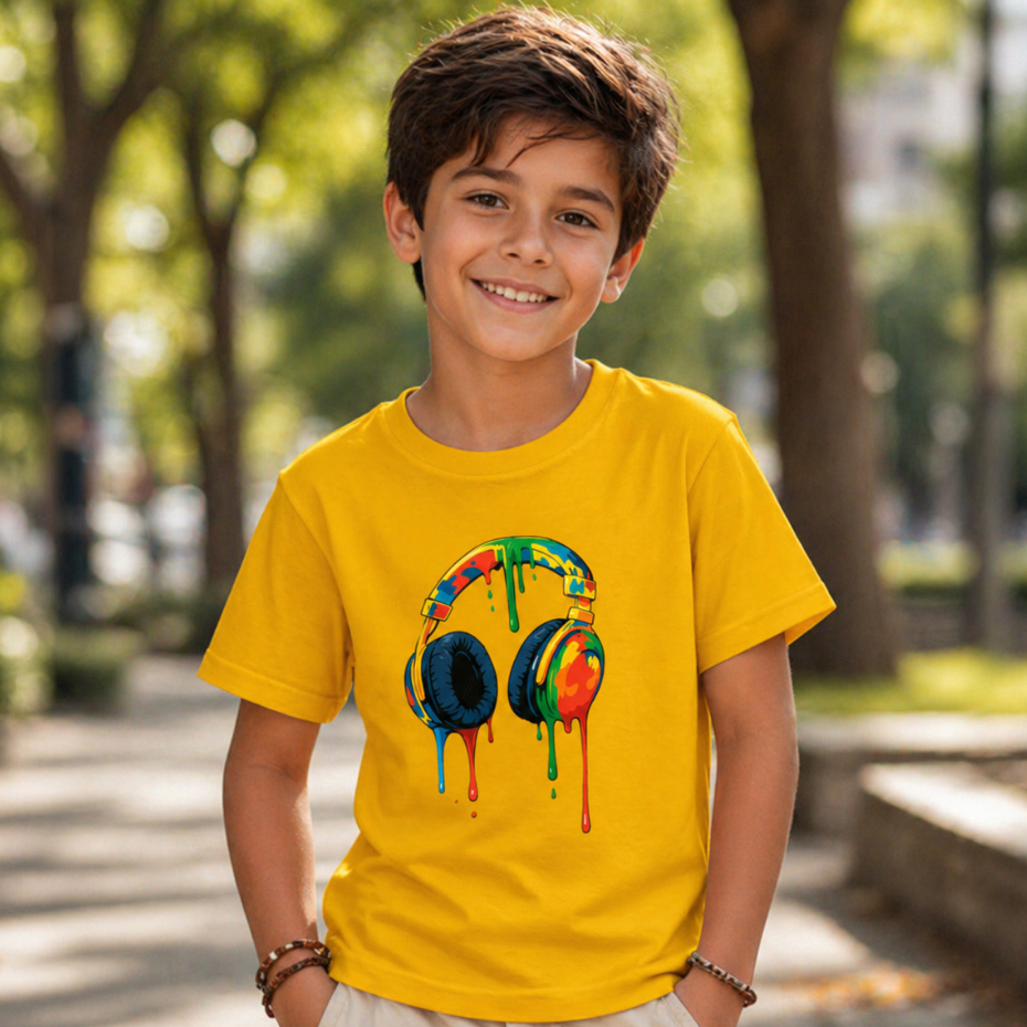 Camiseta Infantil Fone Color Menino e Menina Algodão 26.1 Premium Estampada