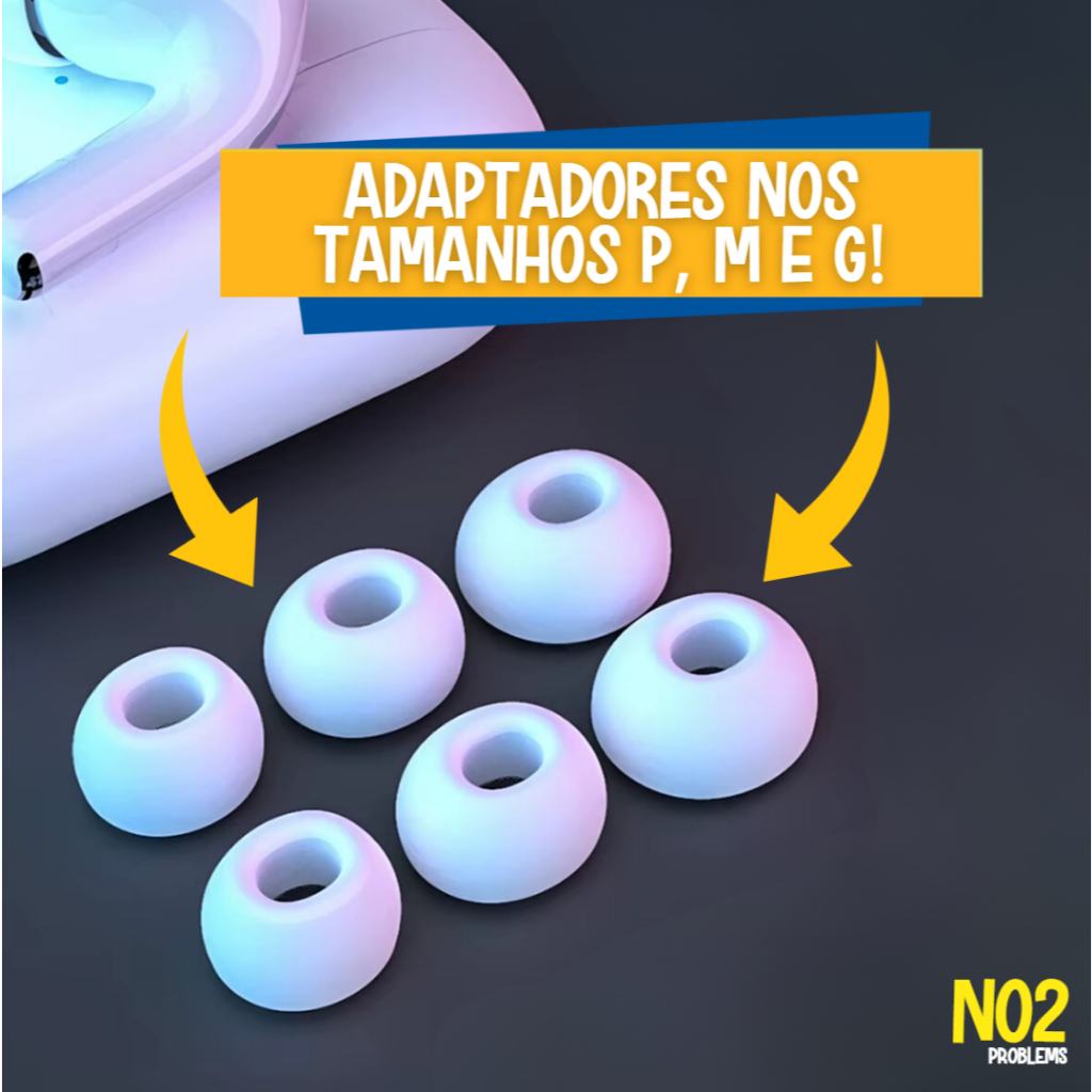 Borracha Borrachinha Fone Ouvido Airpods Pro 2 Silicone Premium Facil Encaixe Anti Poeira Branco