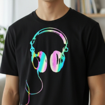 Camiseta Masculina Casual 100% Algodão Premium Fone Ouvido