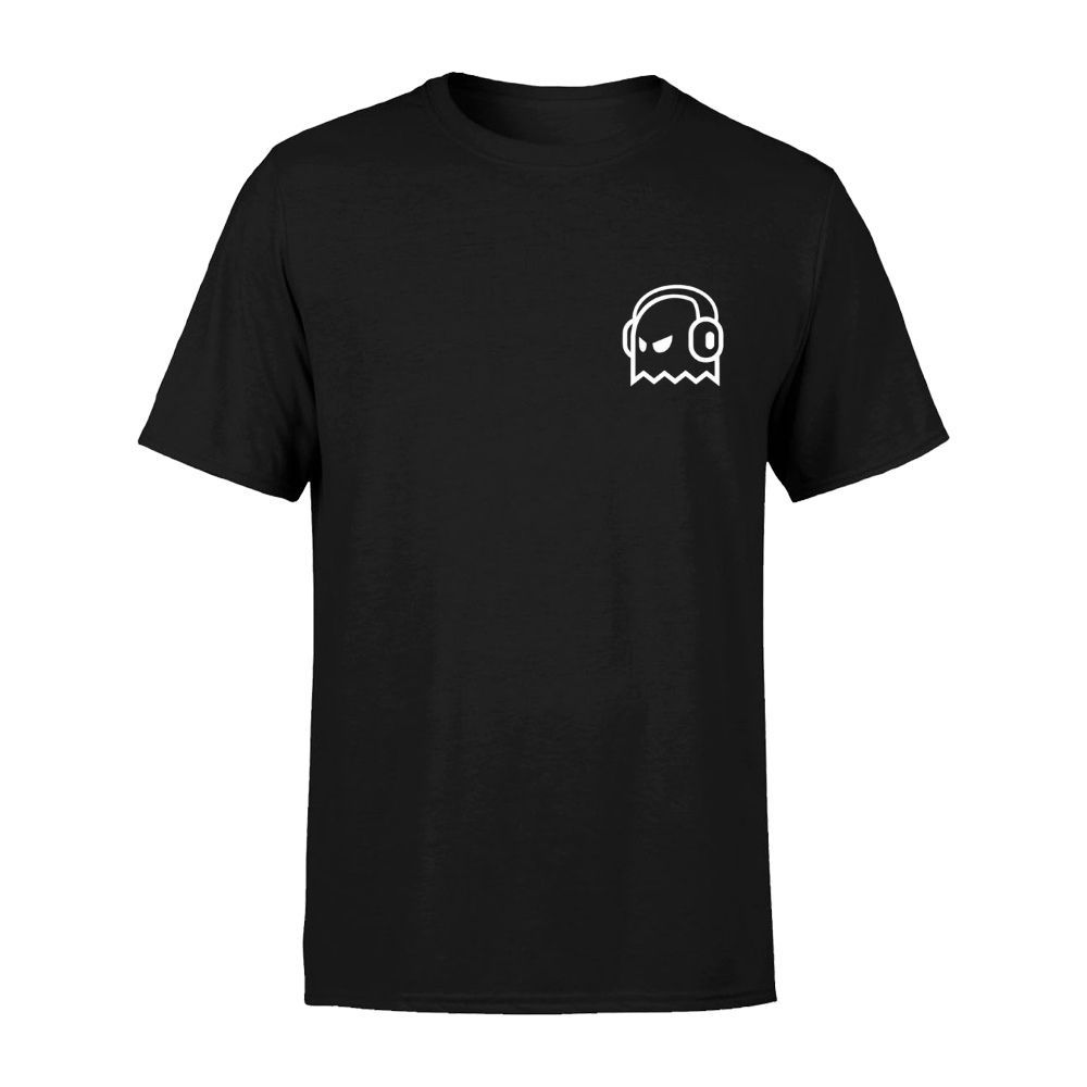 Camiseta Estampada Masculina Manga Curta 100% Algodão Premium Fantasma Fone Lateral