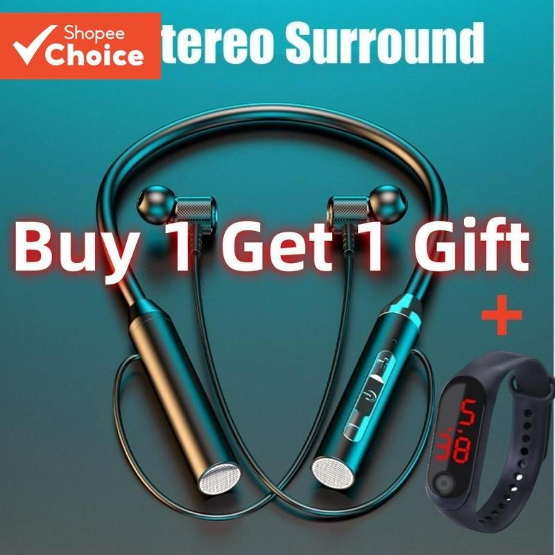 Compre 1 E Ganhe 1 Presente Fones De Ouvido TWS Sem Fio Bluetooth Com Fita Magnética Para O Pescoço Fone Estéreo Esporti