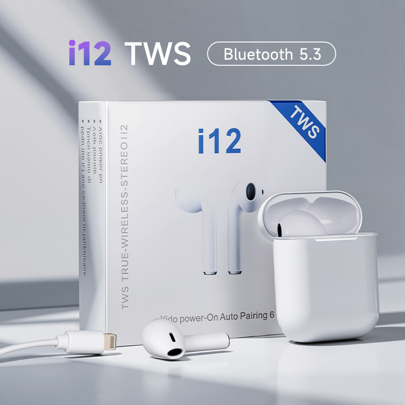 fone bluetooth fone de ouvido carregador portátil Tws Bluetooth V5.0 Touch- I12 Bateria 3h Controle Touch Case Magnético