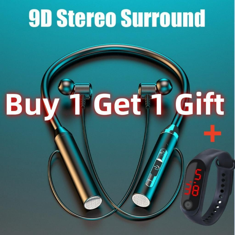 Compre 1 E Ganhe 1 Presente Fones De Ouvido TWS Sem Fio Bluetooth Com Fita Magnética Para O Pescoço Fone Estéreo Esporti
