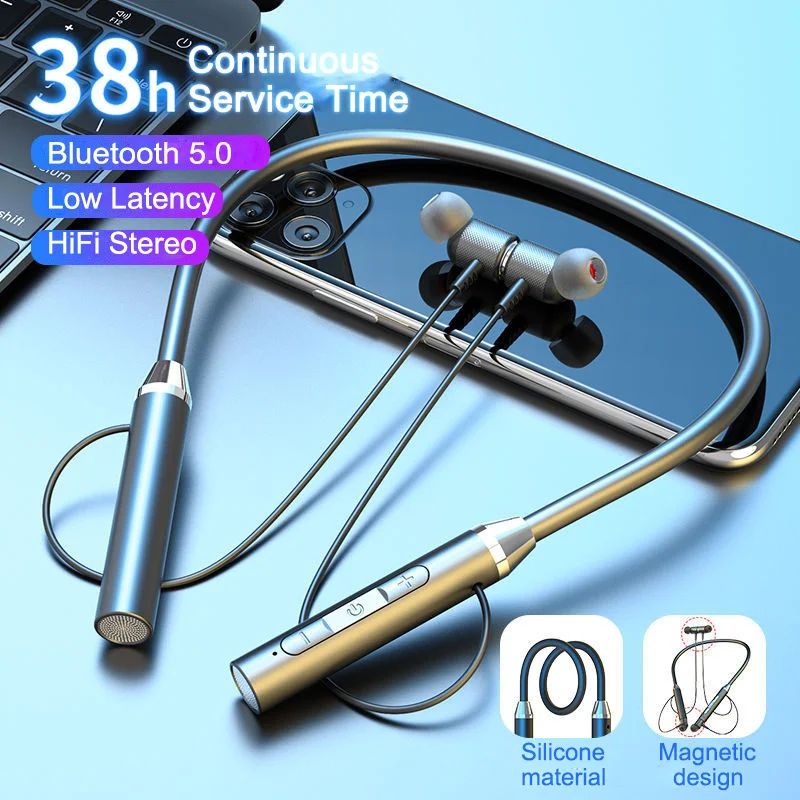 K58 Fones De Ouvido Sem Fio Bluetooth Neckband Com Design Magnético HiFi Stereo Earbuds ENC Chamadas HD Estáveis À Prova