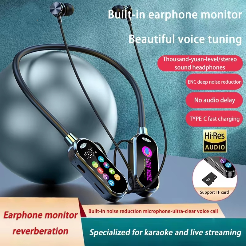 P32 Fones De Ouvido Display LED Magnético Bluetooth MP3 Alta Fidelidade Som Sem Fio Pescoço-Pendurado Suporte Cartão TF