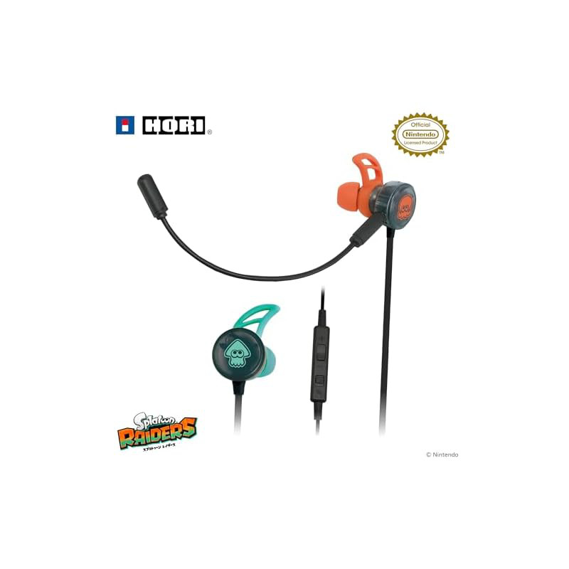 Officially licensed by Nintendo: Splatoon Raiders HORI In-Ear Gaming Headset for Nintendo Switch™ 2 (Compatible with Swi
