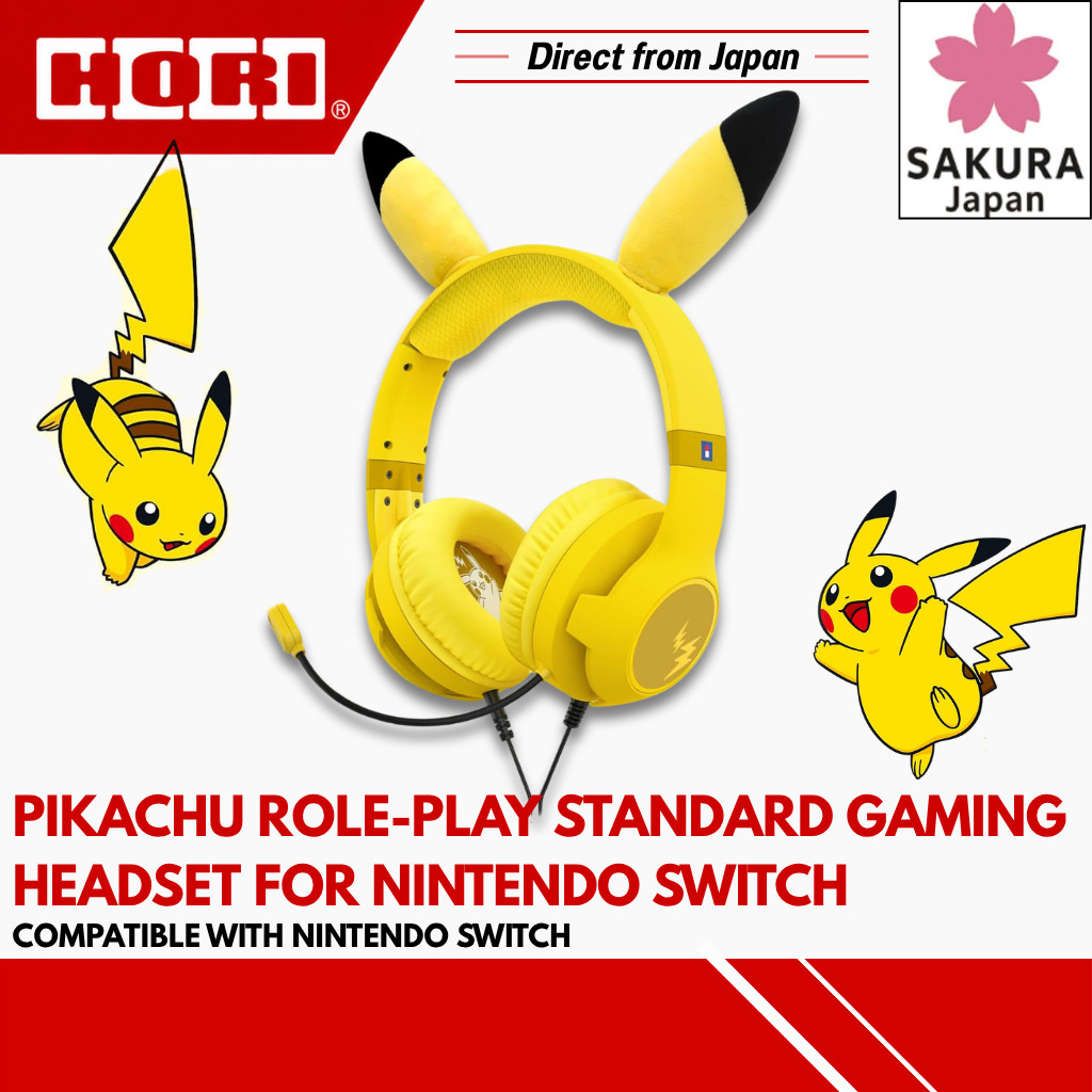 HORI Nintendo-Licensed Pikachu Role-Play Standard Gaming Headset for Nintendo Switch (Nintendo Switch Compatible)