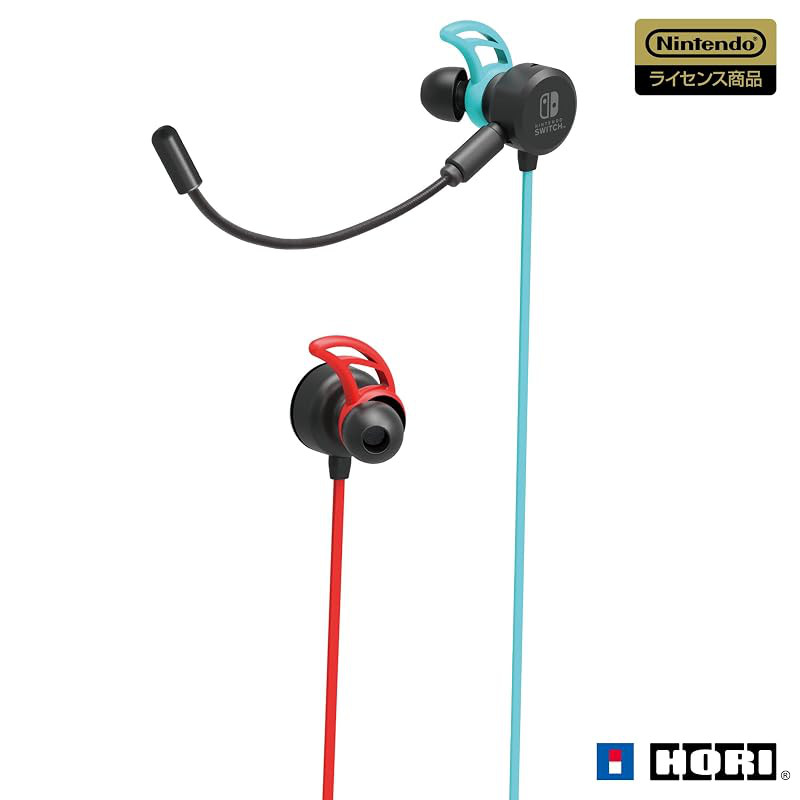 HORI Nintendo Licensed Mixer-Equipped In-Ear Gaming Headset for Nintendo Switch - Voice Chat Compatible / Black / Pikach