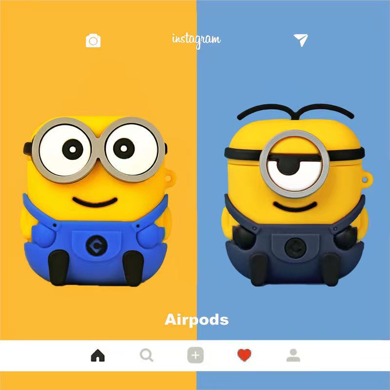 Minions Soft Silicone Headphones Casing for Airpods 3/1/2 pro Case Wireless bluetooth headset charging  protective cover