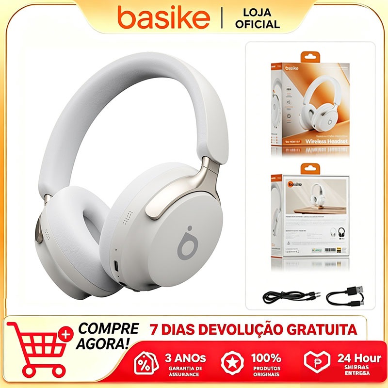 Basike Wireless Bluetooth Headset cancelamento de ruído estéreo Bluetooth universal elegantes leves