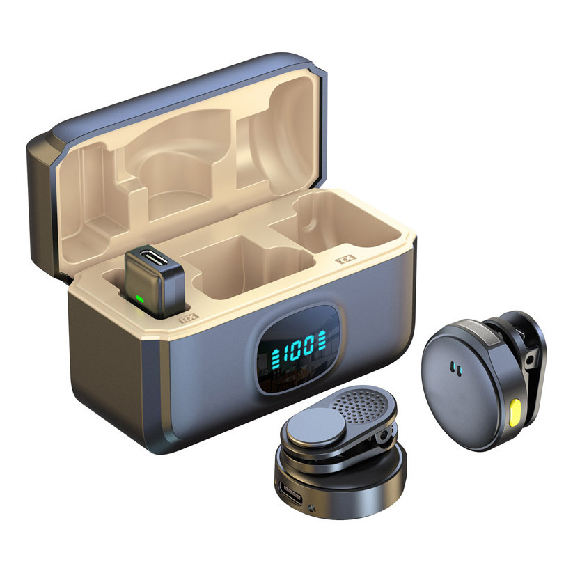 Microfone De Lapela Sem Fio Para iPhone/Android Microfone Sem Fio Magnético E De Lapela Com Cancelamento De Ruído Para