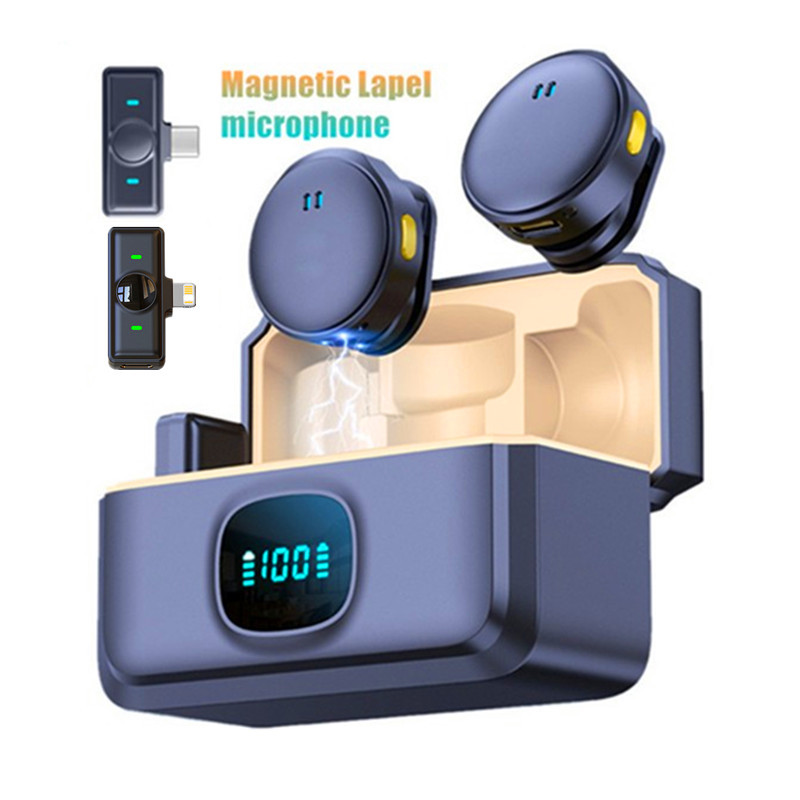 Mini Microfone De Sucção Magnética Sem Fio Para Gravação De Redução De Ruído Tipo C De Telefone Android