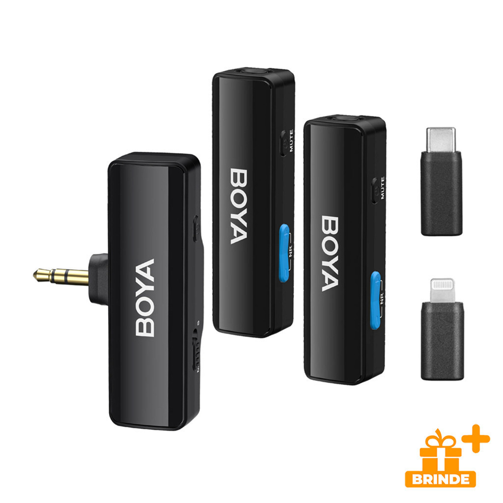 Microfone Lapela Wireless Boya Boyalink A2 Android/Ios Preto