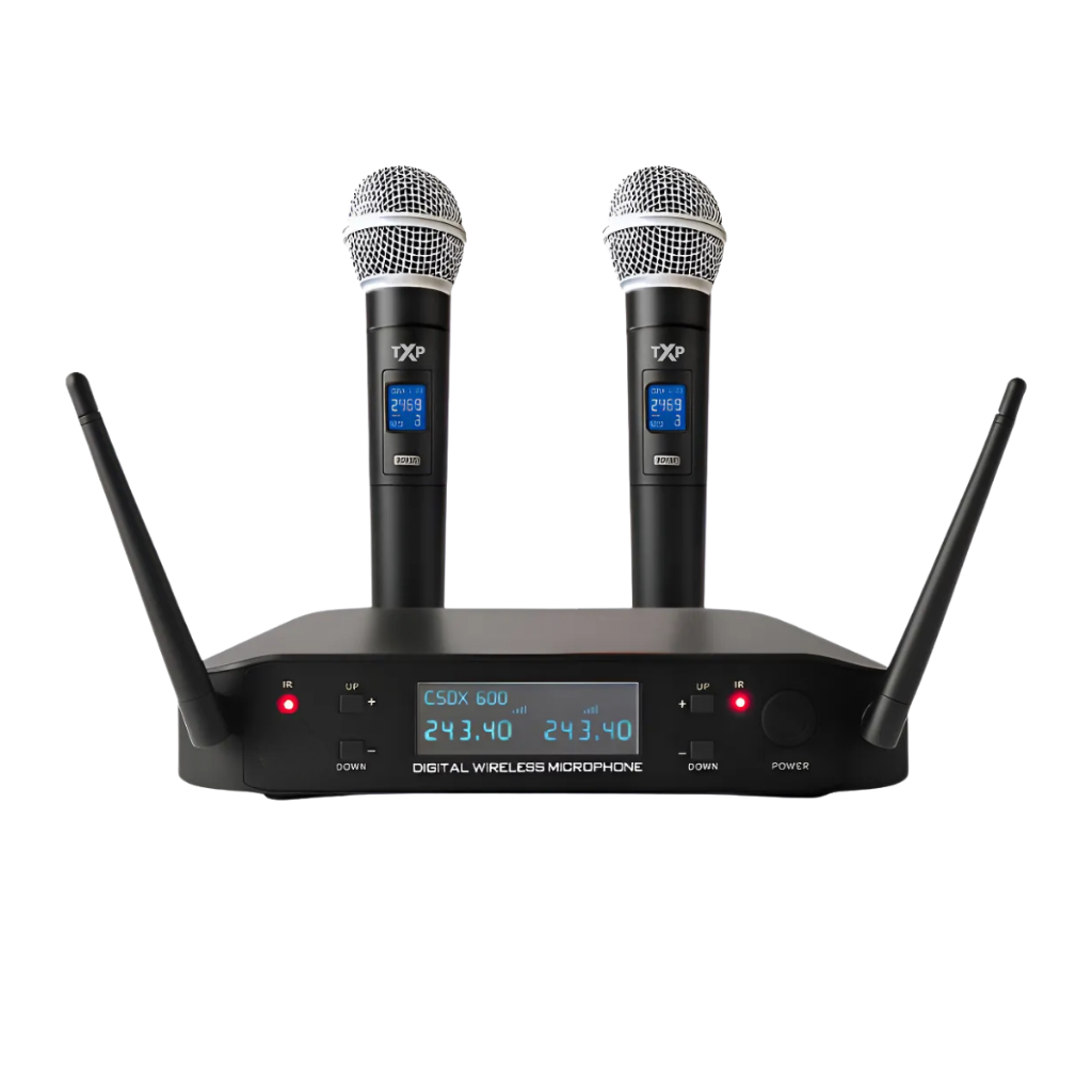 Microfone Sem Fio Duplo Wireless Txp Profissional C Receptor