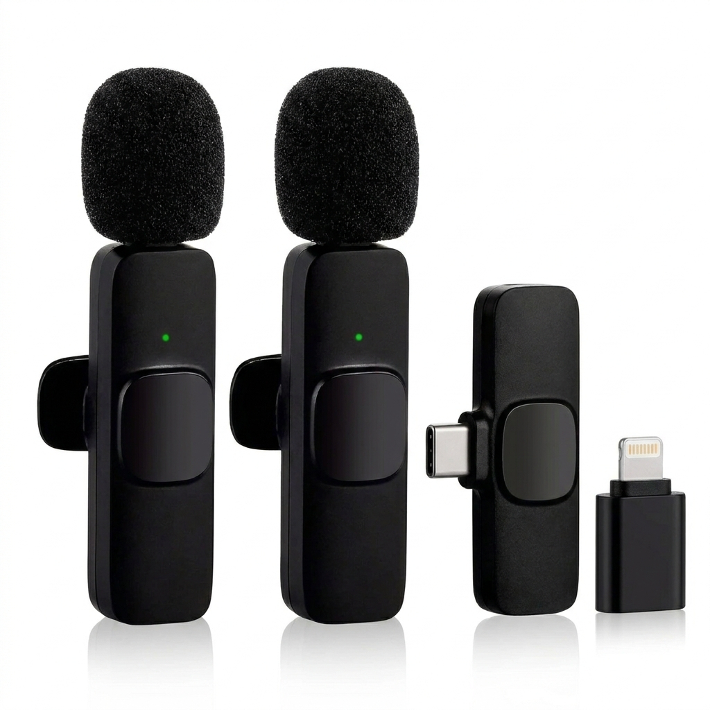 Microfone Lapela Wireless Sem Fio p/type C  iPhone Gravação