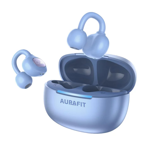 AURAFIT Comfortable Clip-Style Wireless Bluetooth Earbuds Noise-Canceling Microphone, Open-Ear Clip Design(AirPods Styl