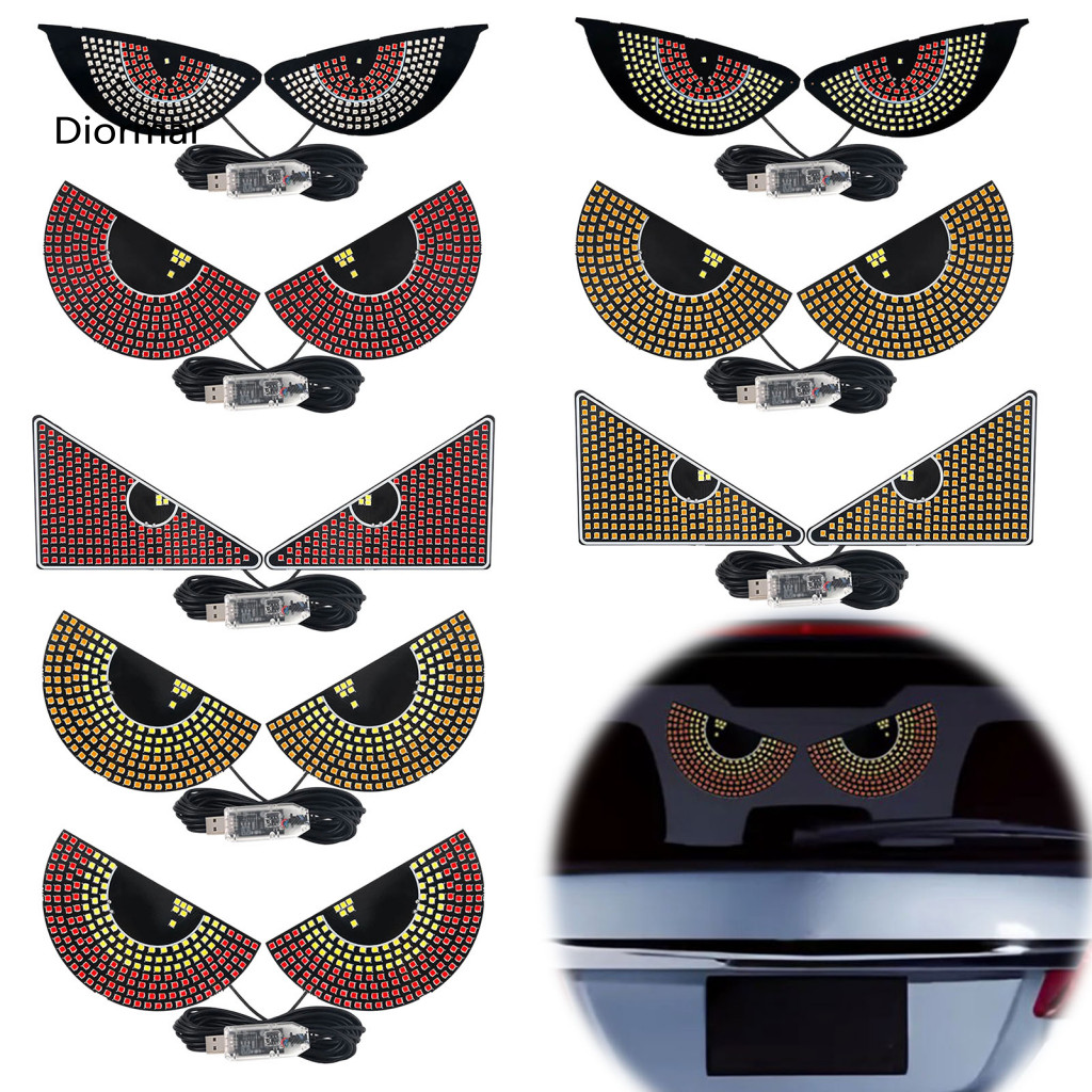 Car Window Led Display Decorative Light Devil Eyes Windshield Usb Plug Play 11 Modes Demon Sign for Suvs Pickups Trucks