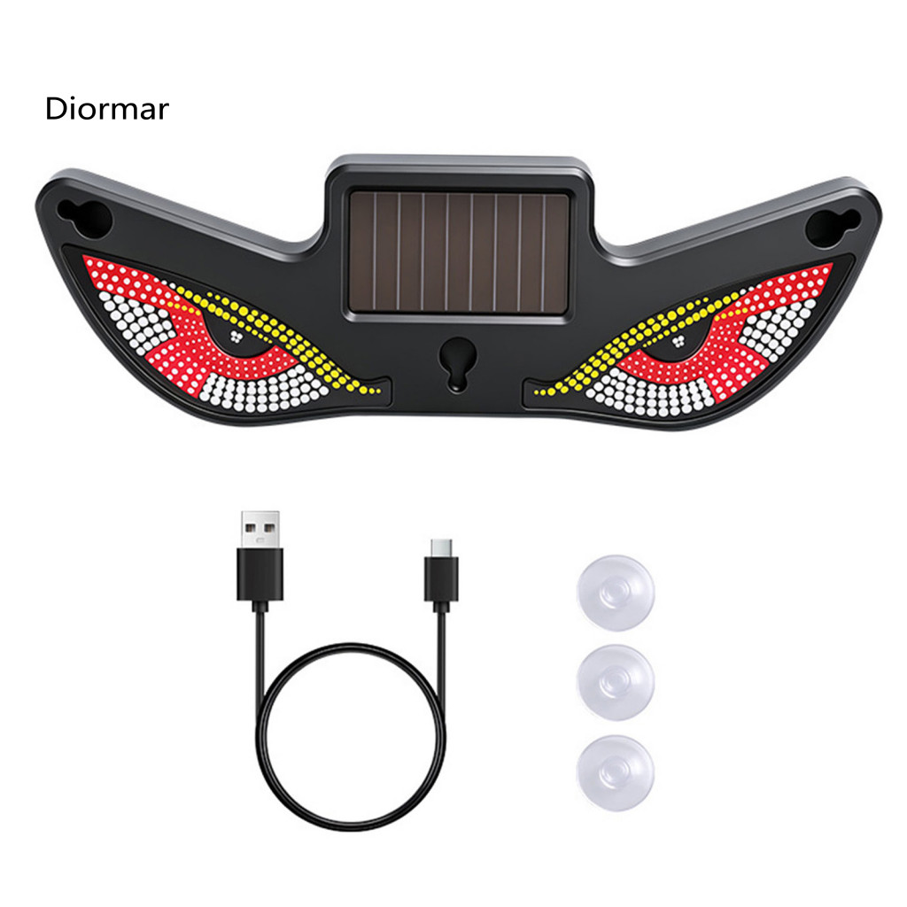 Solar Demon Eye Car Window Light Wireless Led Atmosphere Lamp Eyes Usb Warning 6 Modes Suction Cup for Windshield for