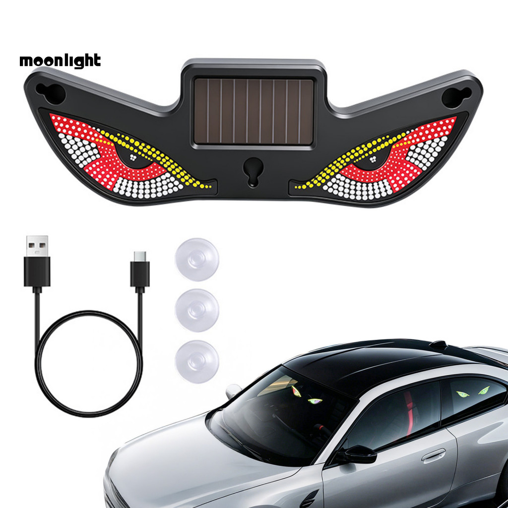 Solar Demon Eyes Car Led Light Usb Wireless Warning Lamp 6 Modes Suction Cup Mount for Windshield Rear Window Perfect fo