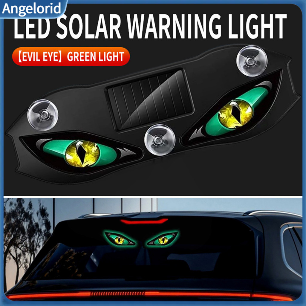 Led Light for Cars Solar Powered Car Decoration Demon Eye Window Waterproof Wireless Warning Sign with Suction Cup Usb f