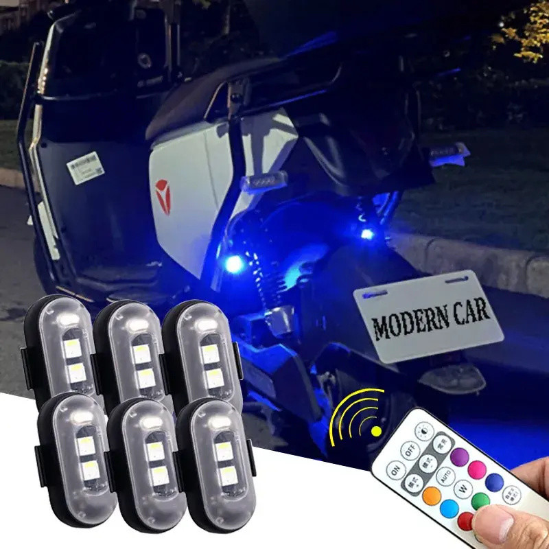 Wireless LED Strobe Lights RGB USB Charge IP65 Waterproof Anti-Collision for Car Motorcycle Drone & RC Aircraft Bike