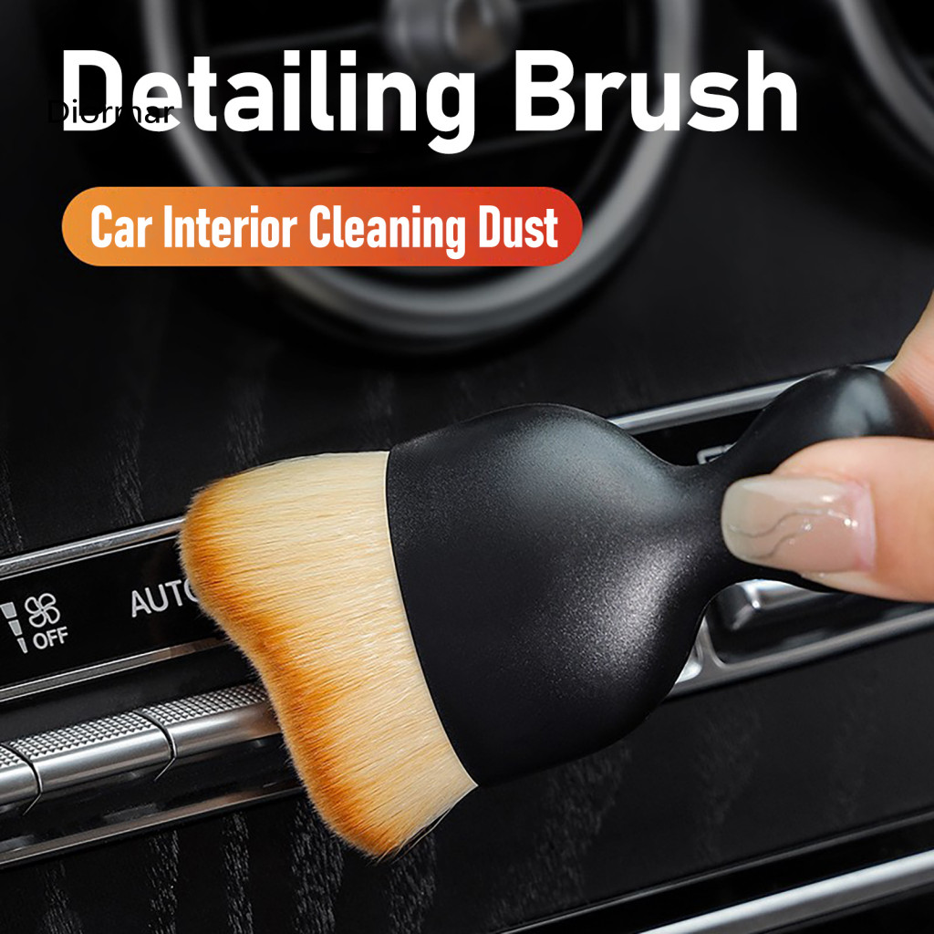 Car Brush 3/5 Pcs Detailing Set – Anti-slip Ergonomic Handle Angled Soft Bristles for Auto Dashboard Vent Crevice Dust